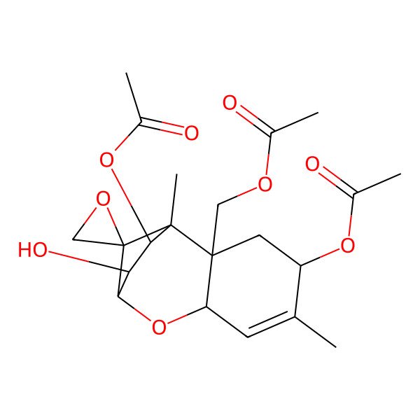2D Structure of (4,11-Diacetyloxy-10-hydroxy-1,5-dimethylspiro[8-oxatricyclo[7.2.1.02,7]dodec-5-ene-12,2'-oxirane]-2-yl)methyl acetate