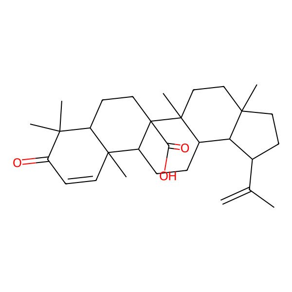 2D Structure of 3a,5a,8,8,11a-pentamethyl-9-oxo-1-prop-1-en-2-yl-2,3,4,5,6,7,7a,11b,12,13,13a,13b-dodecahydro-1H-cyclopenta[a]chrysene-5b-carboxylic acid