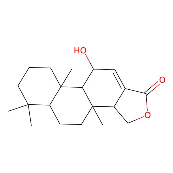 2D Structure of (3aS,3bS,5aS,9aS,9bR,10S)-10-hydroxy-3b,6,6,9a-tetramethyl-3,3a,4,5,5a,7,8,9,9b,10-decahydronaphtho[2,1-e][2]benzofuran-1-one