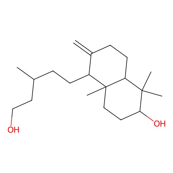 2D Structure of (2S,4aR,5S,8aR)-5-[(3R)-5-hydroxy-3-methylpentyl]-1,1,4a-trimethyl-6-methylidene-3,4,5,7,8,8a-hexahydro-2H-naphthalen-2-ol