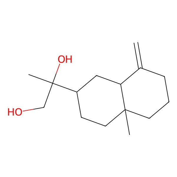 2D Structure of (2R)-2-[(2R,4aR,8aS)-4a-methyl-8-methylidene-1,2,3,4,5,6,7,8a-octahydronaphthalen-2-yl]propane-1,2-diol