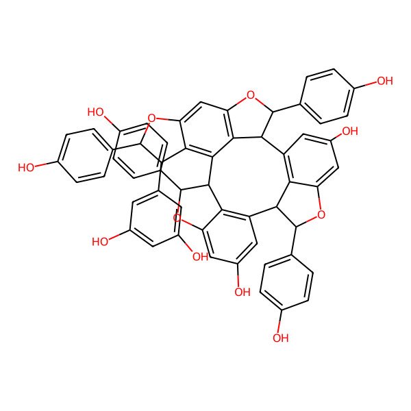 2D Structure of 26-(3,5-Dihydroxyphenyl)-3,11,19,25-tetrakis(4-hydroxyphenyl)-4,12,20,24-tetraoxaoctacyclo[16.9.1.12,5.110,13.021,28.023,27.09,30.017,29]triaconta-1(27),5,7,9(30),13,15,17(29),21(28),22-nonaene-7,15-diol