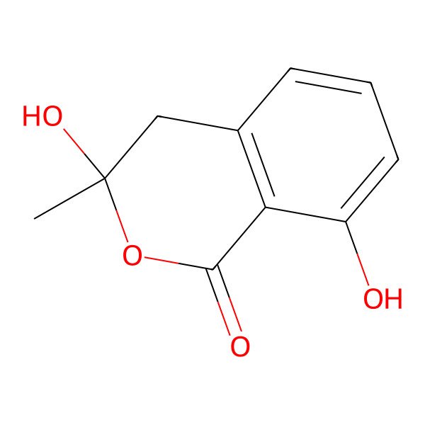 2D Structure of 3,4-Dihydro-3,8-dihydroxy-3-methylisocoumarin