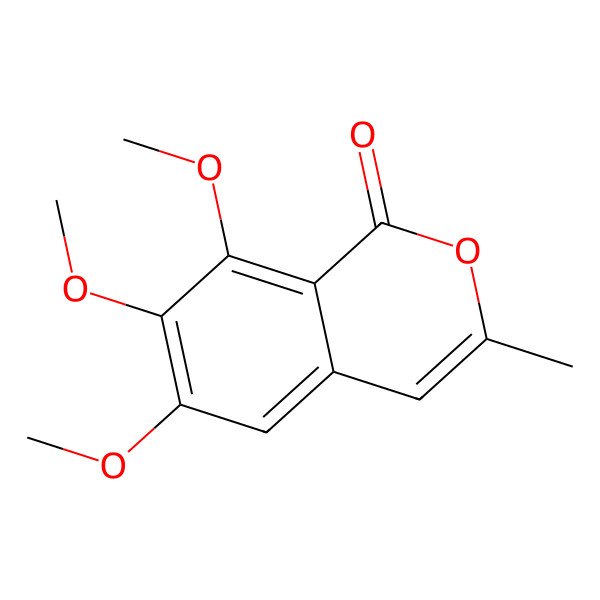 2D Structure of 1H-2-Benzopyran-1-one, 6,7,8-trimethoxy-3-methyl-