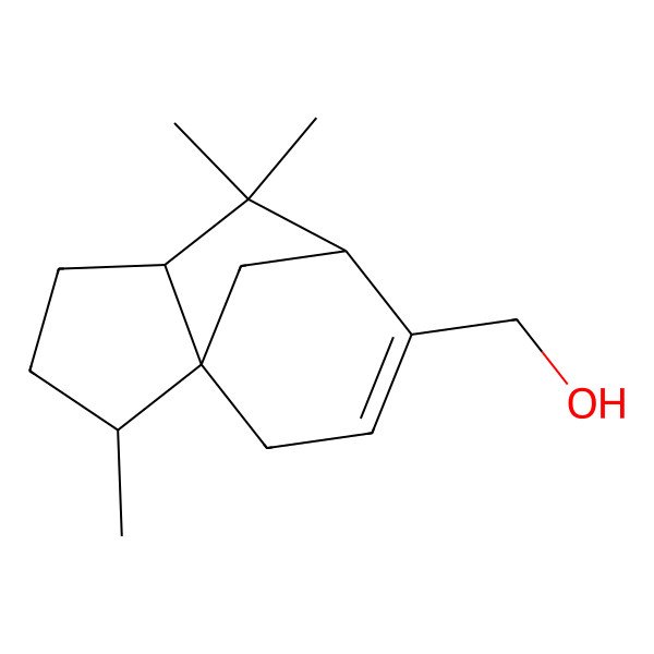 2D Structure of 1H-3a,7-Methanoazulene-6-methanol, 2,3,4,7,8,8a-hexahydro-3,8,8-trimethyl-, (3R,3aS,7R,8aS)- 2D Structure of 1H-3a,7-Methanoazulene-6-methanol, 2,3,4,7,8,8a-hexahydro-3,8,8-trimethyl-, (3R,3aS,7R,8aS)-