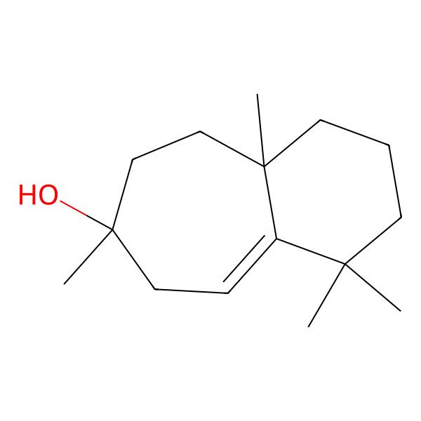 2D Structure of 1H-Benzocyclohepten-7-ol, 2,3,4,4a,5,6,7,8-octahydro-1,1,4a,7-tetramethyl-, cis-