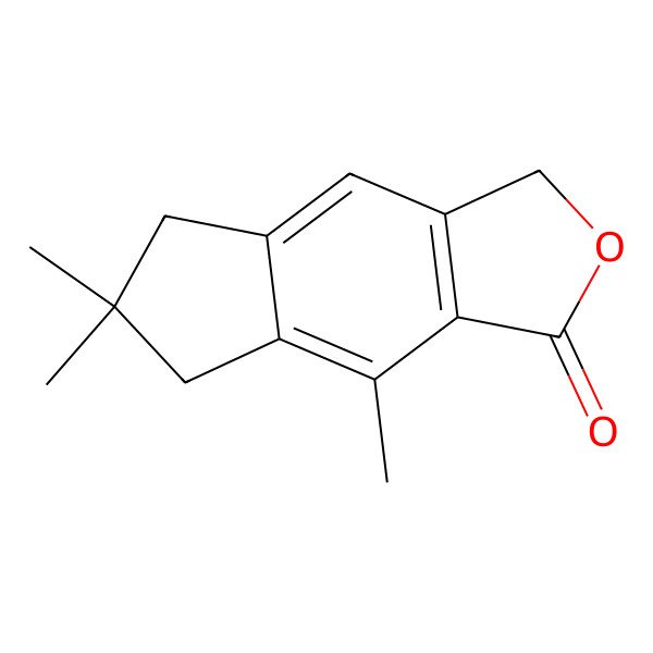 2D Structure of 1H-Indeno[5,6-c]furan-1-one, 3,5,6,7-tetrahydro-6,6,8-trimethyl-