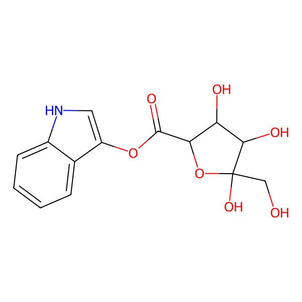2D Structure of 1H-indol-3-yl (2S,3S,4S,5R)-3,4,5-trihydroxy-5-(hydroxymethyl)oxolane-2-carboxylate