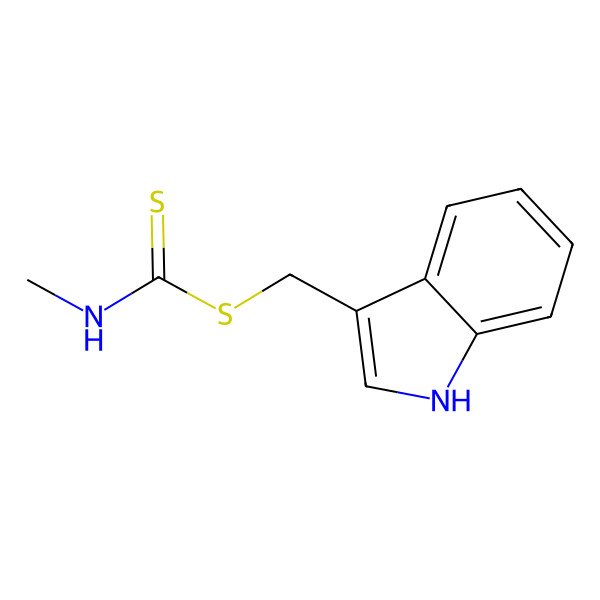 2D Structure of 1H-indol-3-ylmethyl N-methylcarbamodithioate