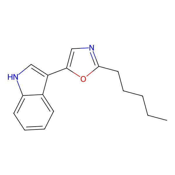 2D Structure of 2-n-Pentyl-5-(3-indolyl)oxazole
