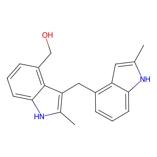 2D Structure of [2-methyl-3-[(2-methyl-1H-indol-4-yl)methyl]-1H-indol-4-yl]methanol