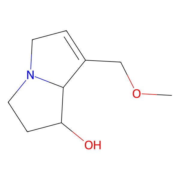 2D Structure of 1h-Pyrrolizin-1-ol, 2,3,5,7a-tetrahydro-7-(methoxymethyl)-, (1R-trans)-