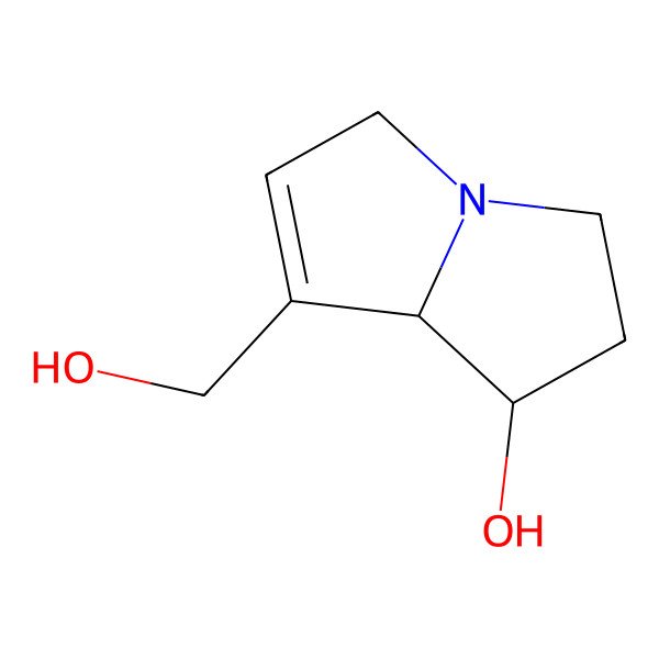 2D Structure of 1H-Pyrrolizine-7-methanol, 2,3,5,7a-tetrahydro-1-hydroxy-, (1S-cis)-