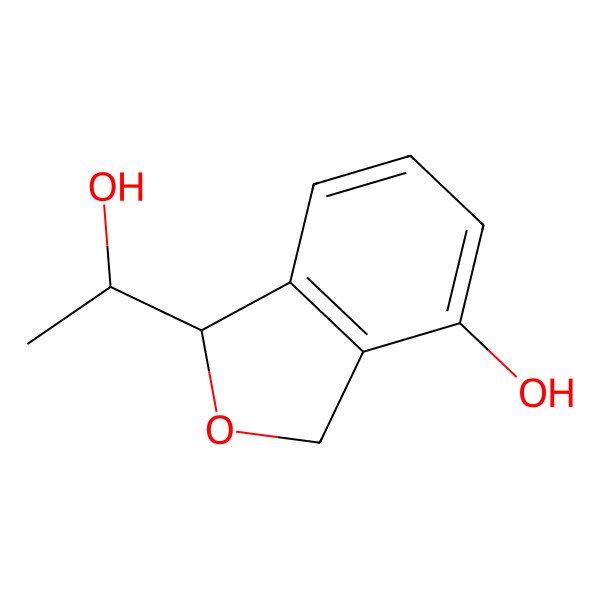 2D Structure of (1R)-1-[(1R)-1-hydroxyethyl]-1,3-dihydro-2-benzouran-4-ol