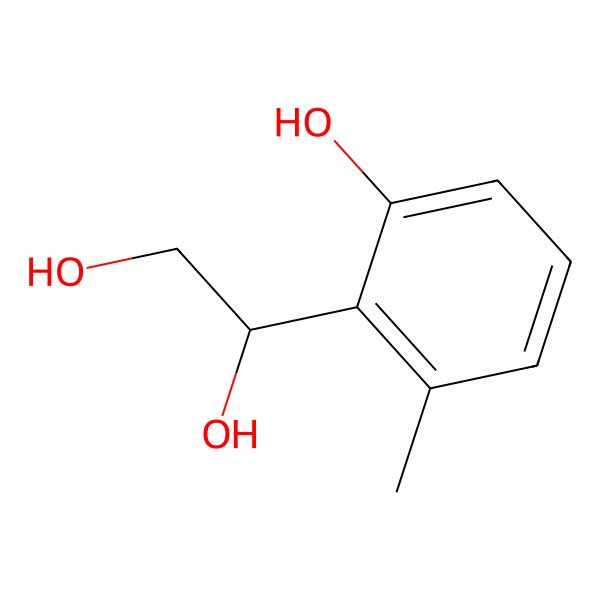 2D Structure of (1R)-1-(2-hydroxy-6-methylphenyl)ethane-1,2-diol 2D Structure of (1R)-1-(2-hydroxy-6-methylphenyl)ethane-1,2-diol
