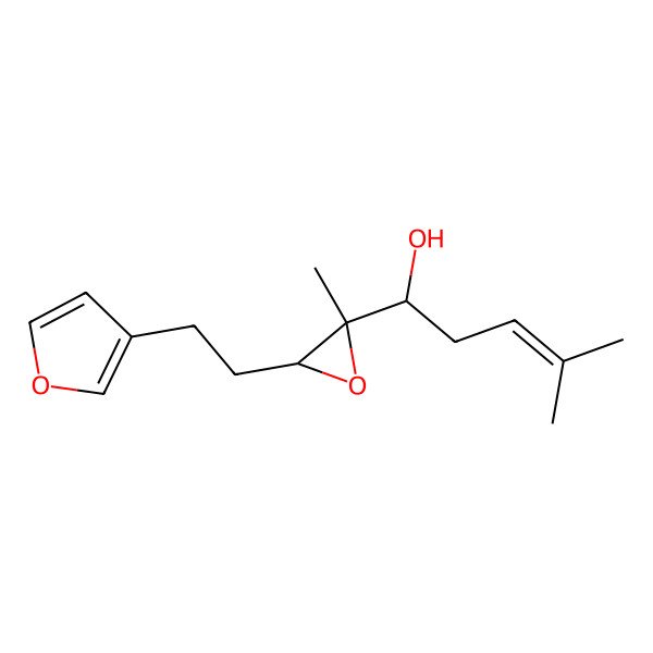 2D Structure of (1R)-1-[(2S,3S)-3-[2-(furan-3-yl)ethyl]-2-methyloxiran-2-yl]-4-methylpent-3-en-1-ol