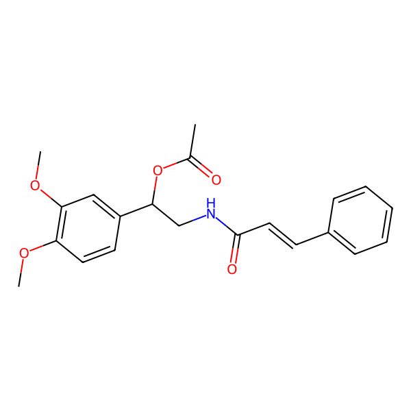 2D Structure of [(1R)-1-(3,4-dimethoxyphenyl)-2-[[(E)-3-phenylprop-2-enoyl]amino]ethyl] acetate