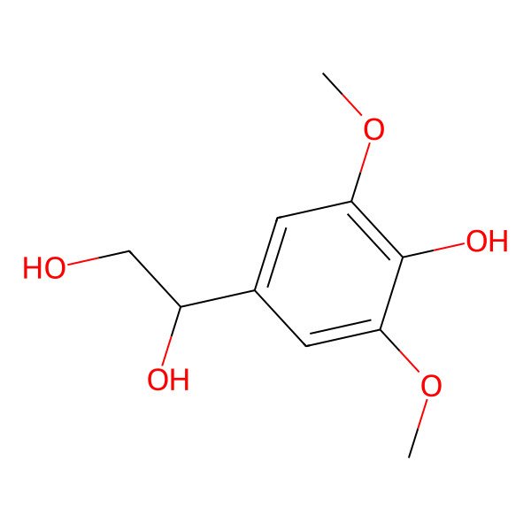 2D Structure of (1R)-1-(4-hydroxy-3,5-dimethoxyphenyl)ethane-1,2-diol