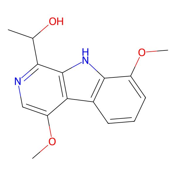 2D Structure of (1R)-1-(4,8-dimethoxy-9H-pyrido[3,4-b]indol-1-yl)ethanol