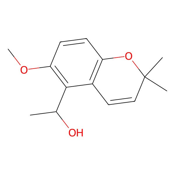 2D Structure of (1R)-1-(6-methoxy-2,2-dimethylchromen-5-yl)ethanol