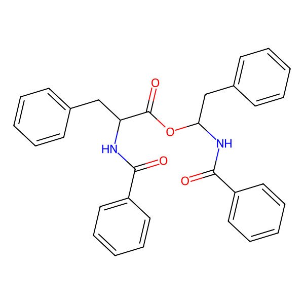2D Structure of [(1R)-1-benzamido-2-phenylethyl] (2S)-2-benzamido-3-phenylpropanoate