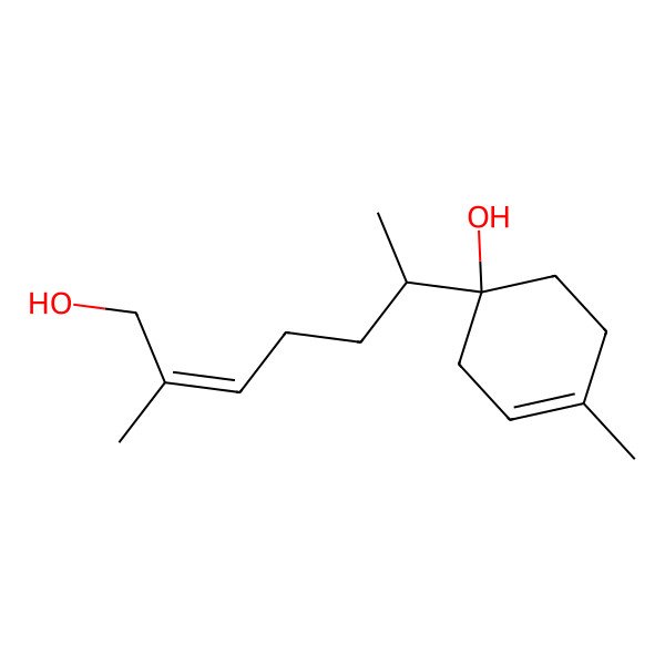 2D Structure of (1R)-1-[(E,2R)-7-hydroxy-6-methylhept-5-en-2-yl]-4-methylcyclohex-3-en-1-ol