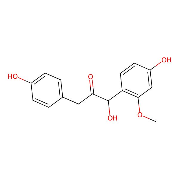 2D Structure of (1R)-1-hydroxy-1-(4-hydroxy-2-methoxyphenyl)-3-(4-hydroxyphenyl)propan-2-one