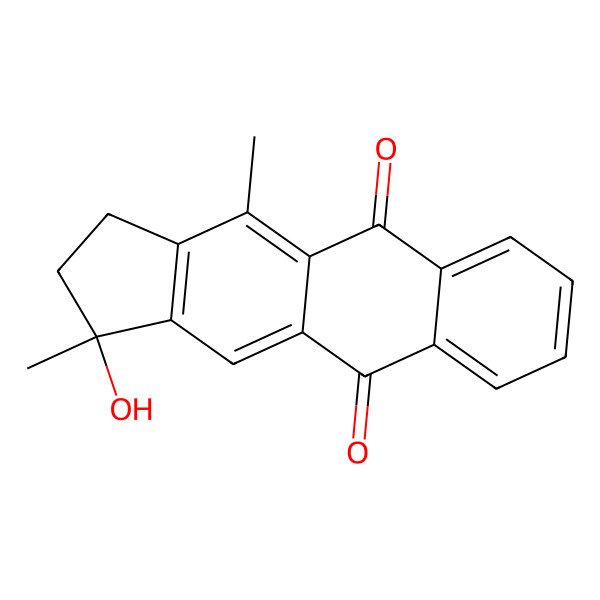 2D Structure of (1R)-1-hydroxy-1,4-dimethyl-2,3-dihydrocyclopenta[b]anthracene-5,10-dione