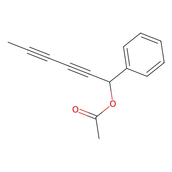 2D Structure of [(1R)-1-phenylhexa-2,4-diynyl] acetate