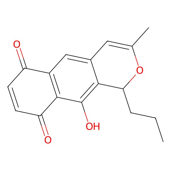 2D Structure of (1R)-10-hydroxy-3-methyl-1-propyl-1H-benzo[g]isochromene-6,9-dione