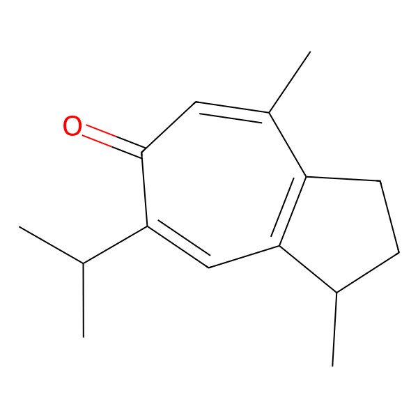 2D Structure of (1R)-1,4-dimethyl-7-propan-2-yl-2,3-dihydro-1H-azulen-6-one