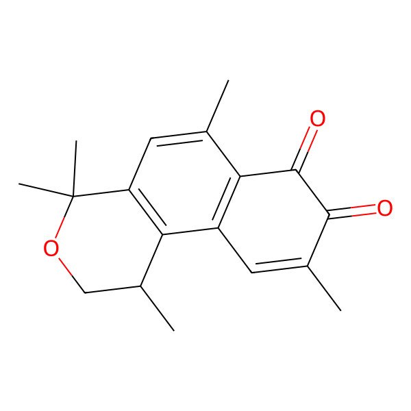 2D Structure of (1R)-1,4,4,6,9-pentamethyl-1,2-dihydrobenzo[f]isochromene-7,8-dione