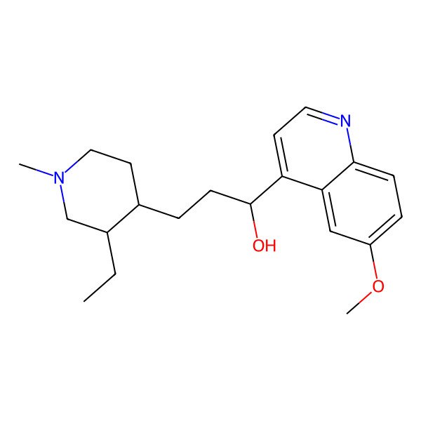 2D Structure of (1R)-3-[(3R,4R)-3-ethyl-1-methylpiperidin-4-yl]-1-(6-methoxyquinolin-4-yl)propan-1-ol