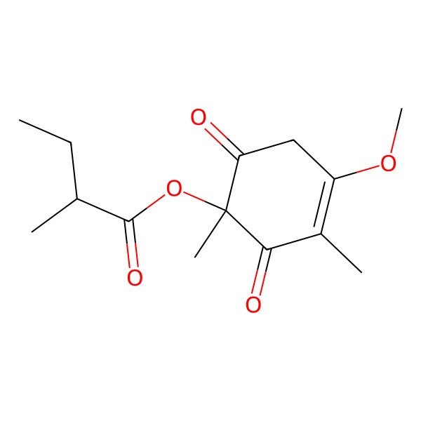2D Structure of [(1R)-4-methoxy-1,3-dimethyl-2,6-dioxocyclohex-3-en-1-yl] (2R)-2-methylbutanoate