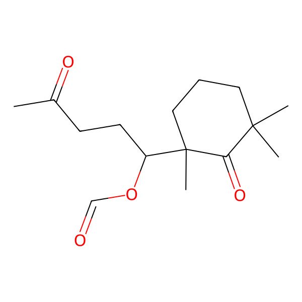 2D Structure of [(1R)-4-oxo-1-[(1S)-1,3,3-trimethyl-2-oxocyclohexyl]pentyl] formate