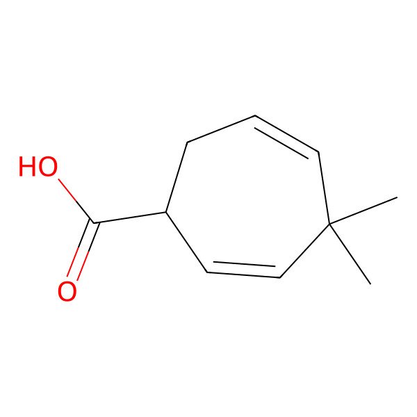 2D Structure of (1R)-4,4-dimethylcyclohepta-2,5-diene-1-carboxylic acid