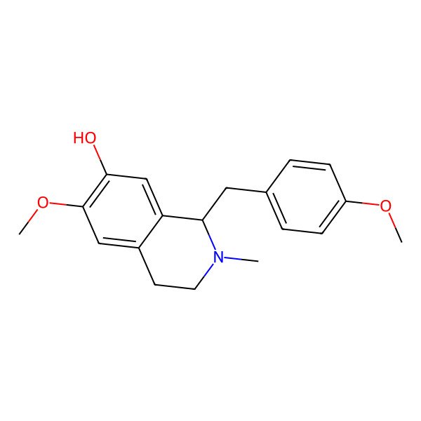 2D Structure of (1R)-6-Methoxy-1-((4-methoxyphenyl)methyl)-2-methyl-3,4-dihydro-1H-isoquinolin-7-ol