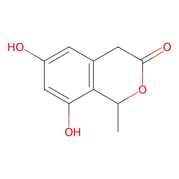 2D Structure of (1R)-6,8-dihydroxy-1-methyl-1,4-dihydroisochromen-3-one
