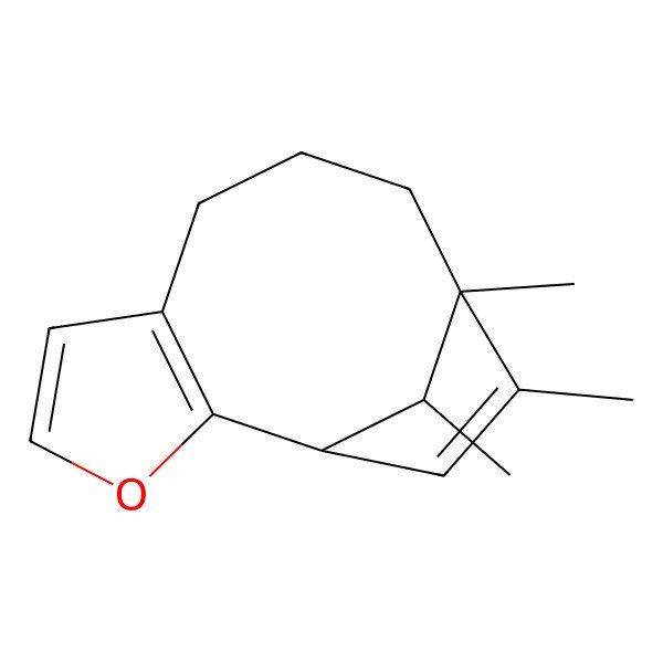 2D Structure of (1R,10R,13S)-10,11,13-trimethyl-3-oxatricyclo[8.2.1.02,6]trideca-2(6),4,11-triene