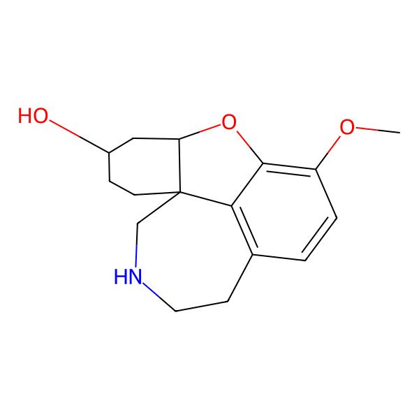 2D Structure of (1R,12R,14R)-9-methoxy-11-oxa-3-azatetracyclo[8.6.1.01,12.06,17]heptadeca-6(17),7,9-trien-14-ol