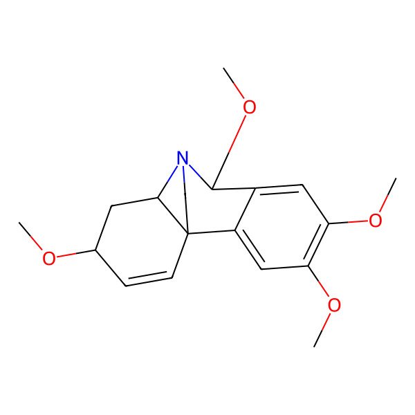 2D Structure of (1R,12S)-4,5,8,12-tetramethoxy-9-azatetracyclo[7.5.2.01,10.02,7]hexadeca-2,4,6,13-tetraene
