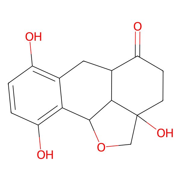 2D Structure of (1R,13S,16R)-3,6,13-trihydroxy-15-oxatetracyclo[7.6.1.02,7.013,16]hexadeca-2,4,6-trien-10-one