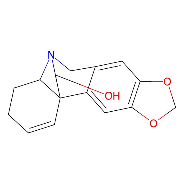 2D Structure of (1R,13S,18S)-5,7-dioxa-12-azapentacyclo[10.5.2.01,13.02,10.04,8]nonadeca-2,4(8),9,16-tetraen-18-ol