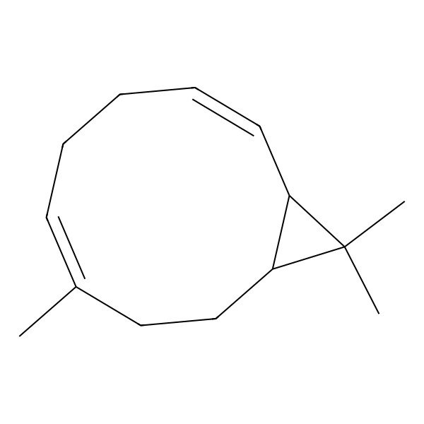 2D Structure of (1R,2E,6E,10R)-7,11,11-trimethylbicyclo[8.1.0]undeca-2,6-diene