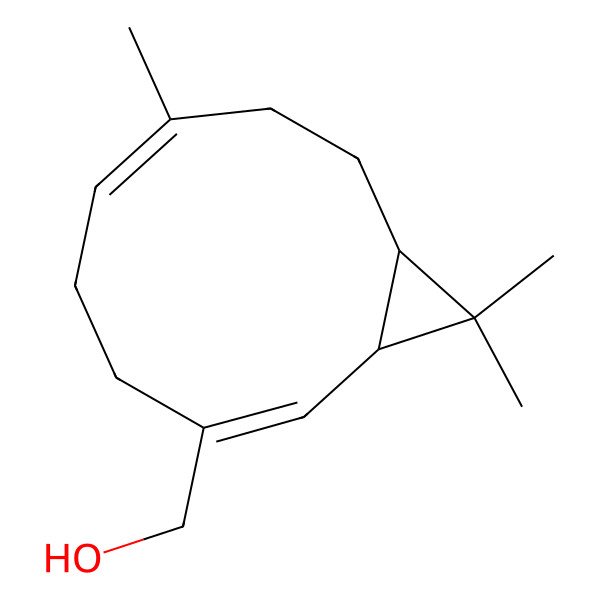 2D Structure of [(1R,2E,6Z,10R)-7,11,11-trimethyl-3-bicyclo[8.1.0]undeca-2,6-dienyl]methanol