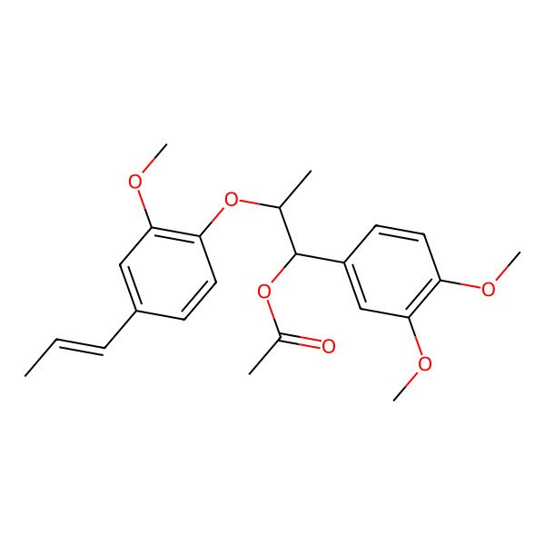 2D Structure of [(1R,2R)-1-(3,4-dimethoxyphenyl)-2-(2-methoxy-4-prop-1-enylphenoxy)propyl] acetate