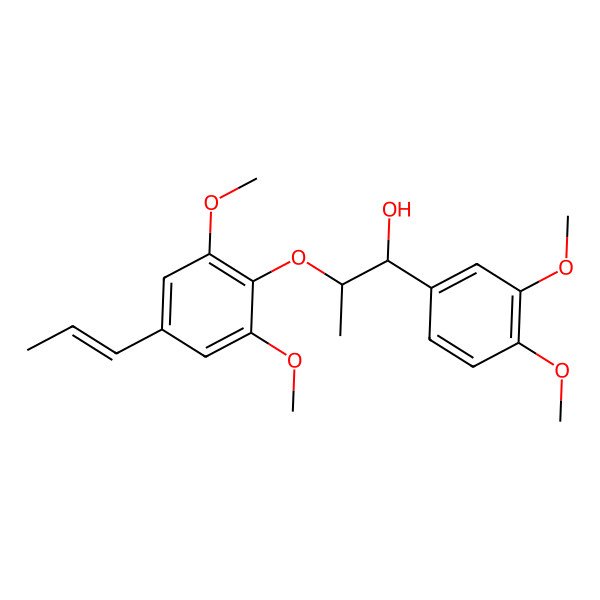 2D Structure of (1R,2R)-1-(3,4-dimethoxyphenyl)-2-[2,6-dimethoxy-4-[(E)-prop-1-enyl]phenoxy]propan-1-ol