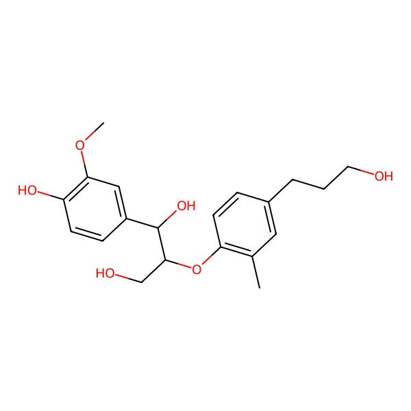 2D Structure of (1R,2R)-1-(4-hydroxy-3-methoxyphenyl)-2-[4-(3-hydroxypropyl)-2-methylphenoxy]propane-1,3-diol