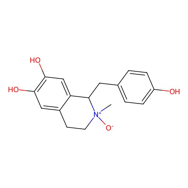 2D Structure of (1R,2R)-1-[(4-hydroxyphenyl)methyl]-2-methyl-2-oxido-3,4-dihydro-1H-isoquinolin-2-ium-6,7-diol