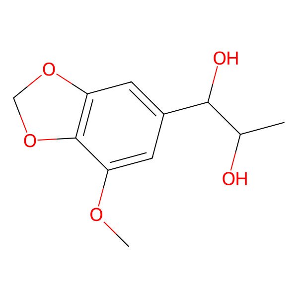 2D Structure of (1R,2R)-1-(7-methoxy-1,3-benzodioxol-5-yl)propane-1,2-diol